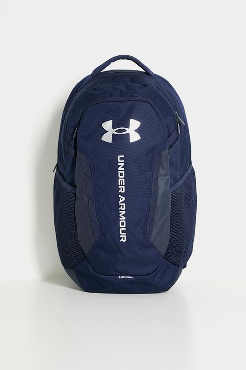 UA Hustle 6.0 Backpack - Midnight Navy / Midnight Navy / Metallic Silver