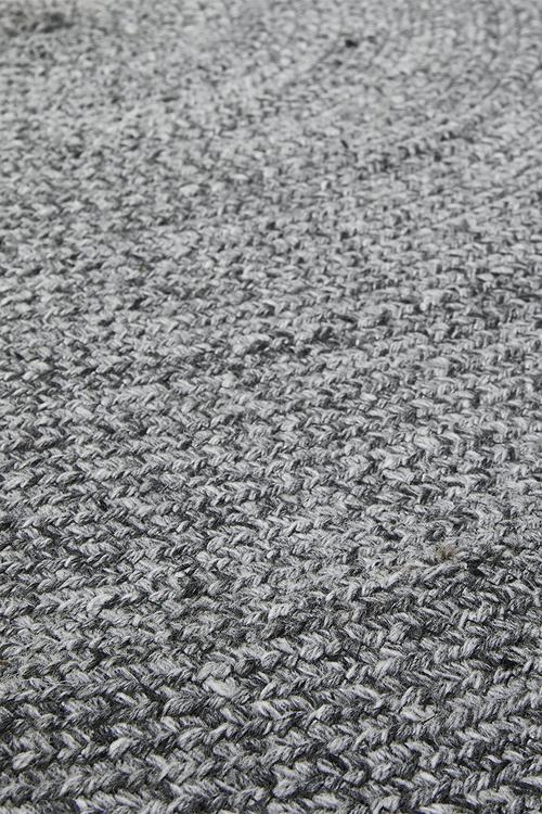 Outdoor/Indoor Braided Round Rug - Grey