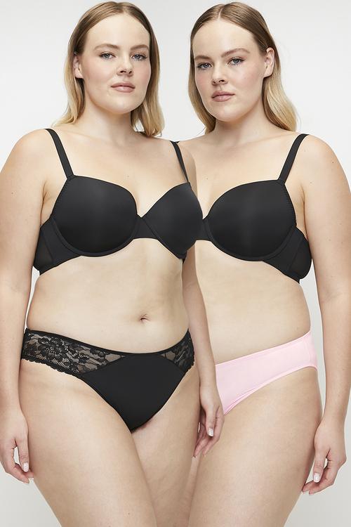 Plus willa-2pp brief - black/pink