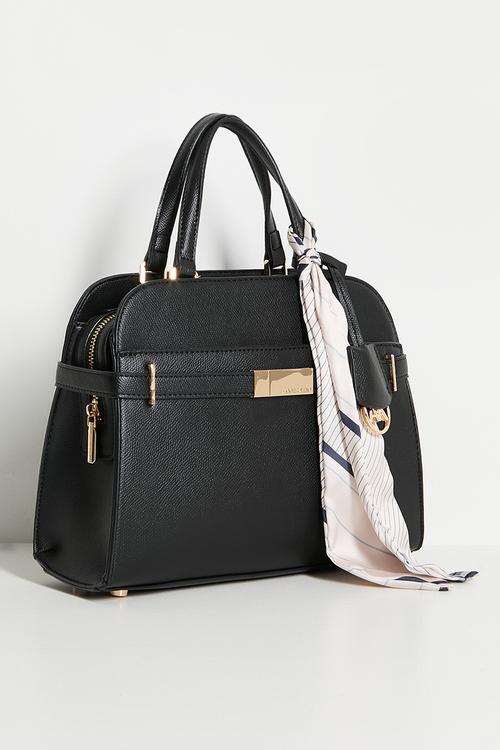 Exclusive Medium Satchel With Detachable Strap Bag - Black