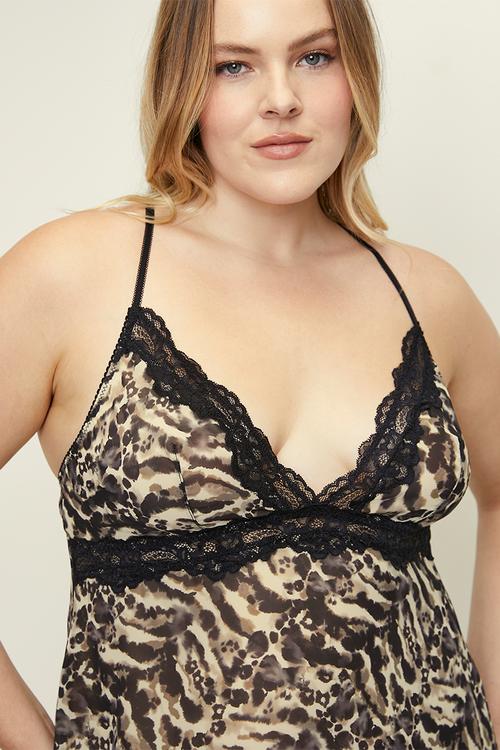 Plus origins-print dress - black