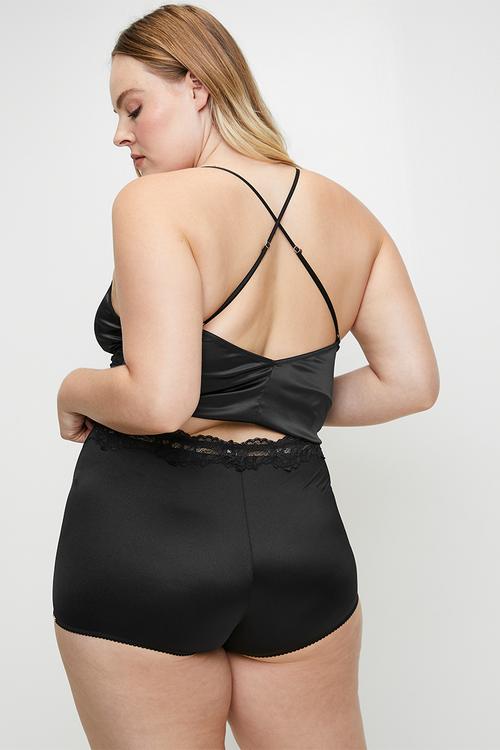 Plus origins-shiny micro boyshorts - black
