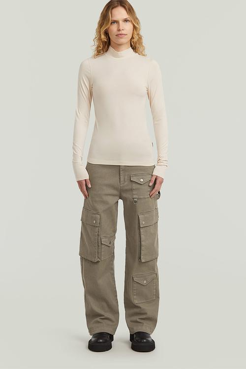 Mock slim t l\s wmn - white