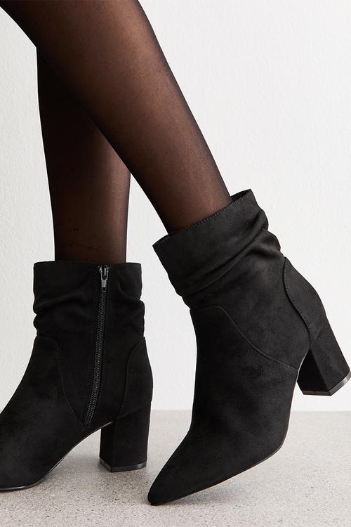 Duck ruched boot - black