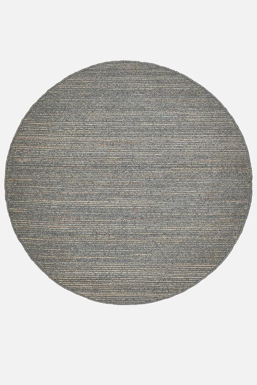 Eris Round Handwoven Wool & Jute Rug - Charcoal