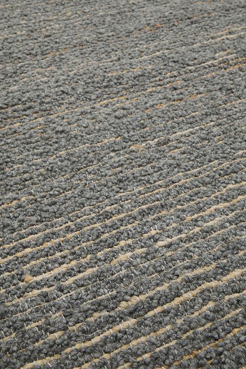 Eris Round Handwoven Wool & Jute Rug - Charcoal