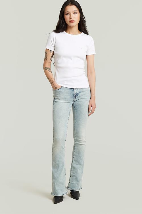 Slim rib r t wmn - White