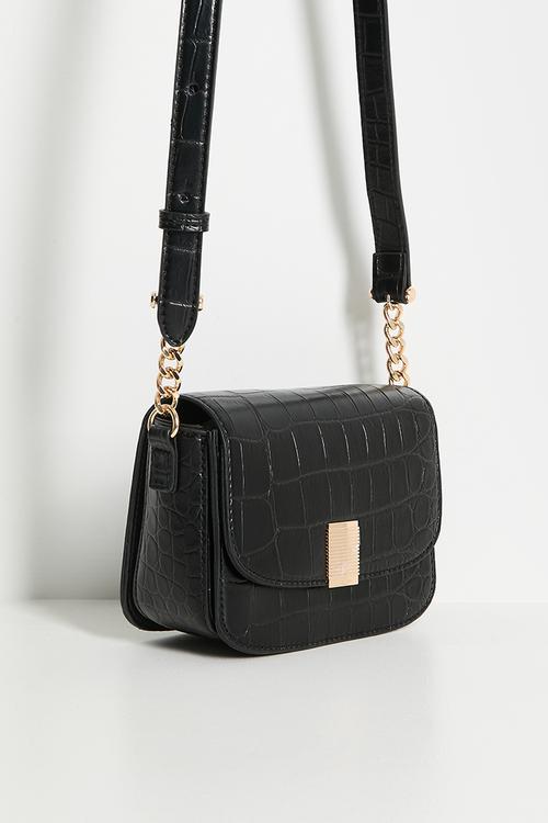 Exclusive Cam Crossbody Flap Bag - Black