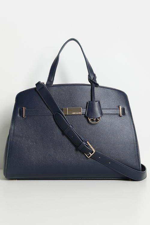 Exclusive Large Satchel With Detachable Strap Bag- Navy