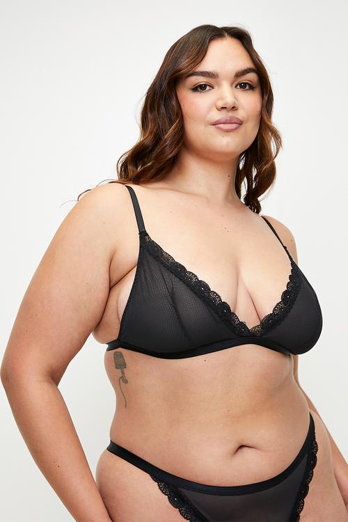 Plus misha-3pp bralette - pink/pink/black