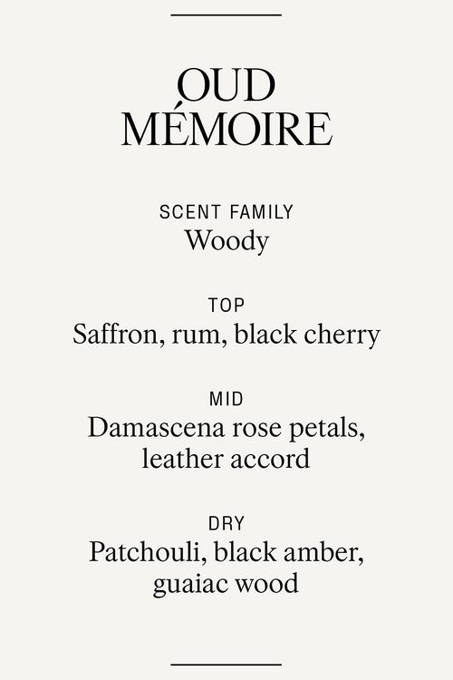 Small scented candle in glass holder - oud mémoire