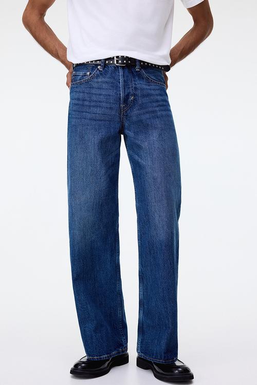 Loose straight jeans - denim blue