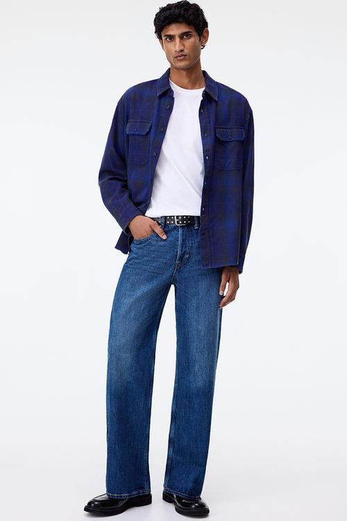 Loose straight jeans - denim blue