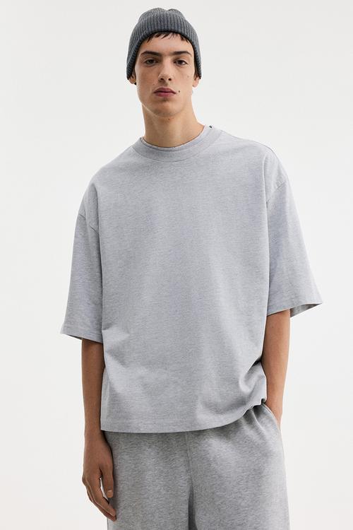 Oversized fit t-shirt - grey marl 