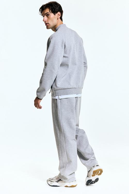 Sports bomber jacket with drymove™ - light grey marl