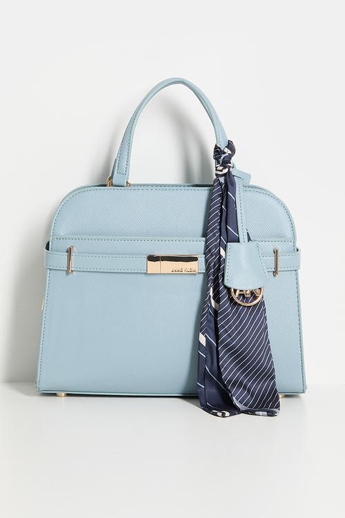 Exclusive Medium Satchel With Detachable Strap Bag-Blue Haze