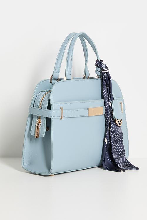 Exclusive Medium Satchel With Detachable Strap Bag-Blue Haze