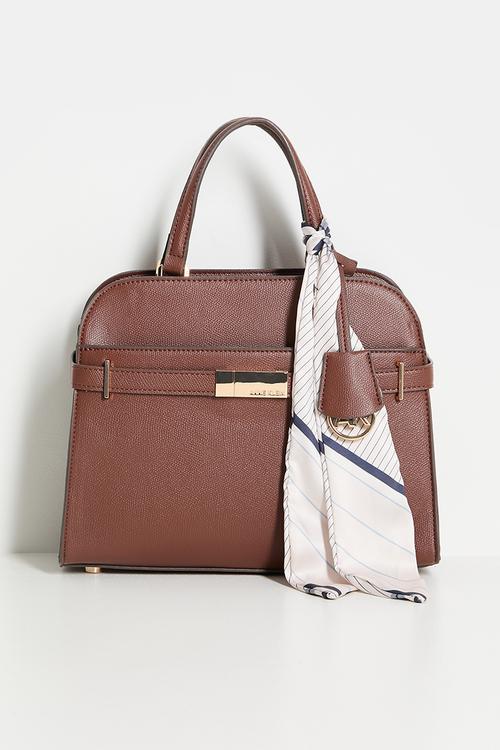 Exclusive Medium Satchel With Detachable Strap Bag-Walnut