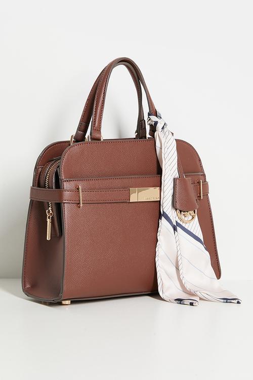 Exclusive Medium Satchel With Detachable Strap Bag-Walnut