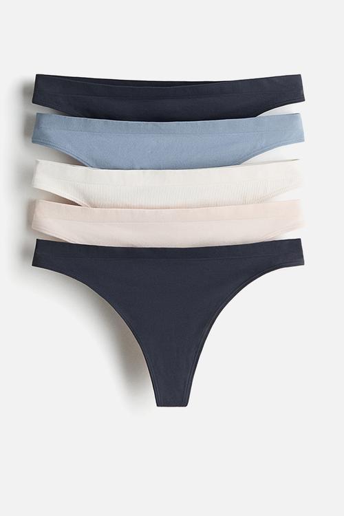 5 pack seamless thong briefs - blue