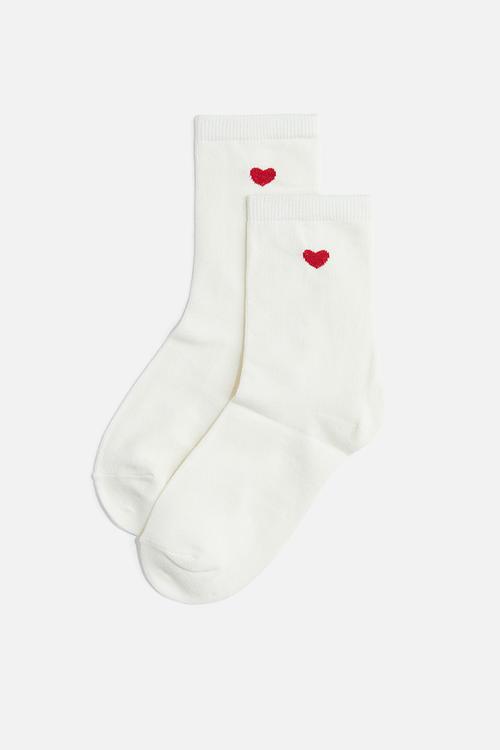 5 pack socks - white hearts