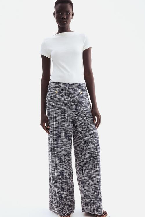 Wide trousers - navy blue marl