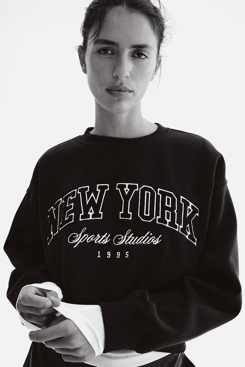 Text-motif sweatshirt - burgundy new york