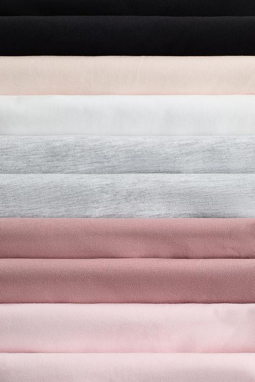 10-pack cotton hipster briefs - white,beige,black,grey,pink