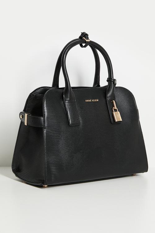 Exclusive Small Curved Satchel With Detachable Strap Bag-Black