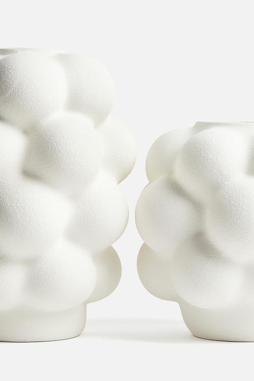 Large bubbly stoneware vase - white