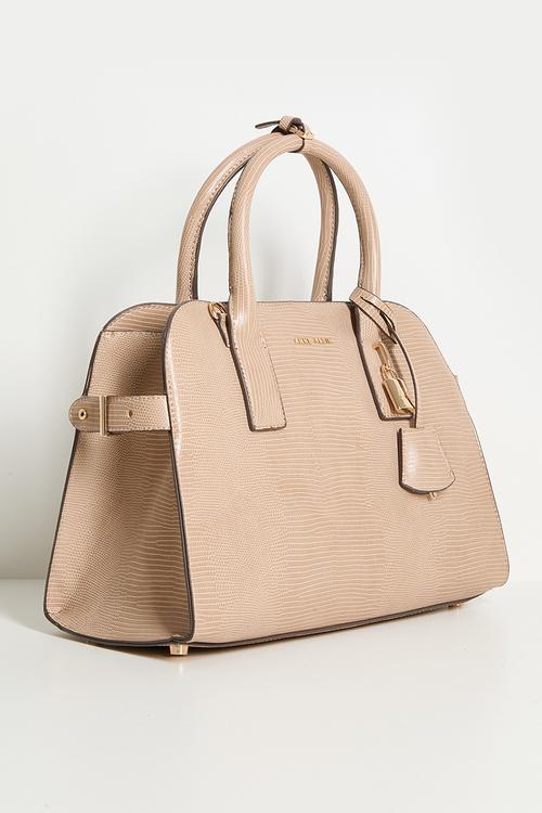 Exclusive Small Curved Satchel With Detachable Strap Bag-Mocha