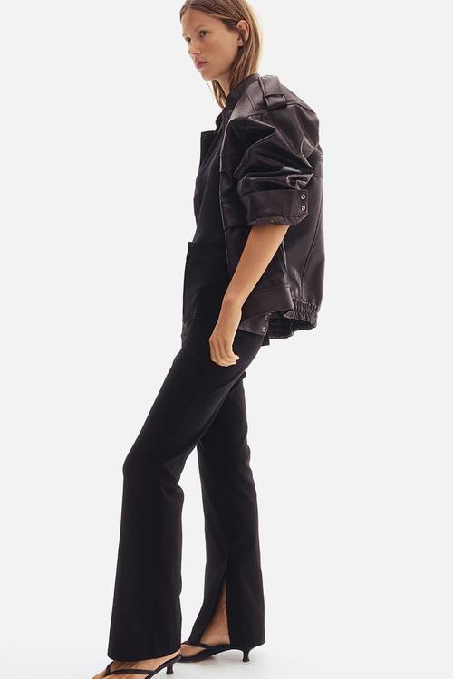 Bootcut trousers - black