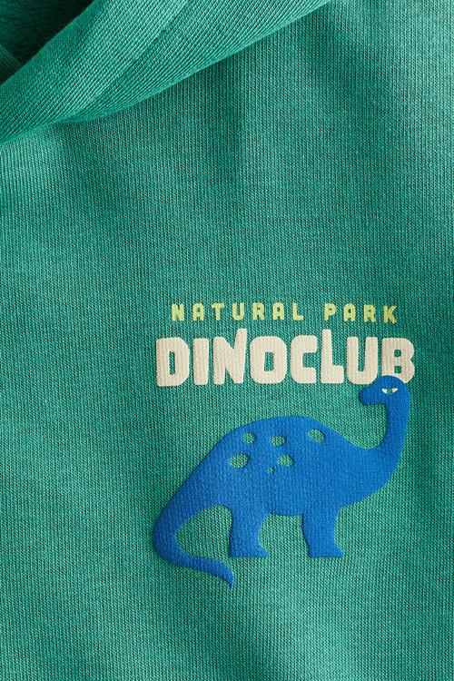 Print-detail hoodie - turquoise dinoclub