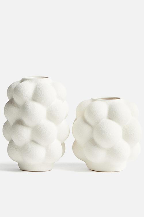 2-pack mini stoneware vases - white