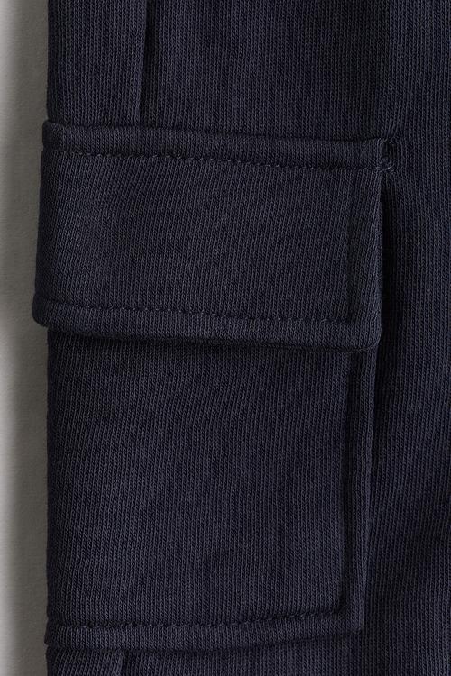 Sweatshirt cargo shorts - navy blue
