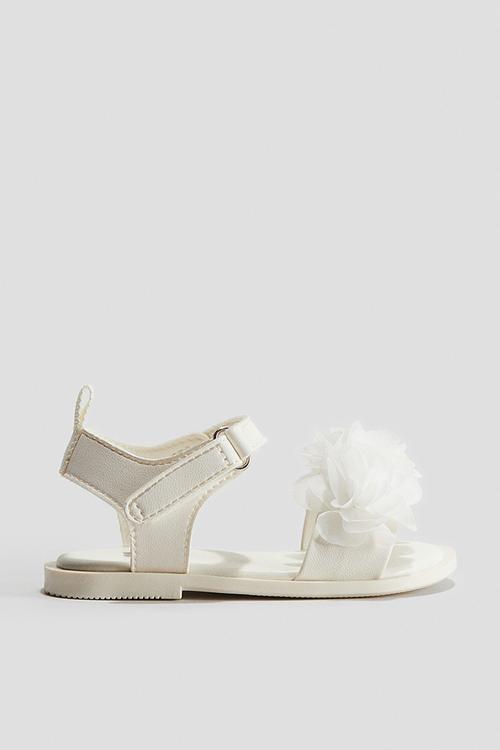 Appliquéd sandals - white