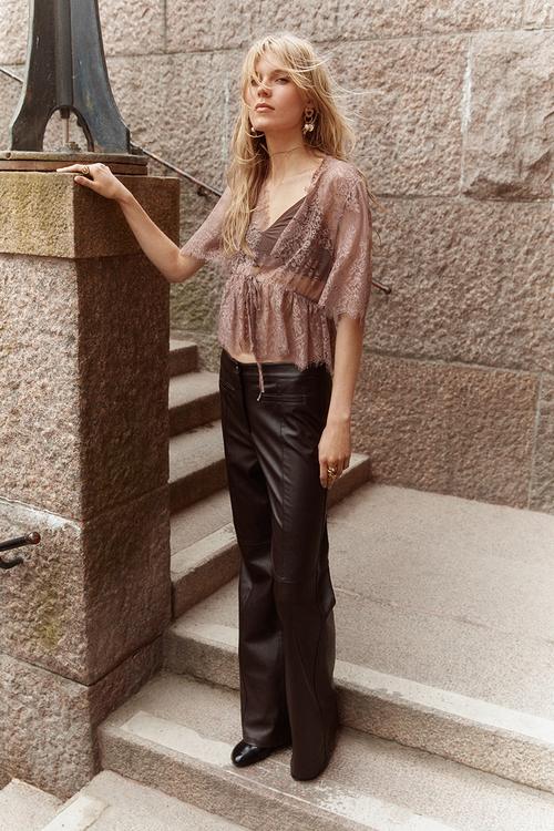 Coated trousers - dark brown