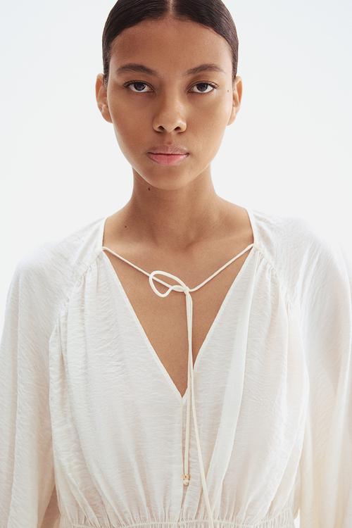 Smocked blouse - white