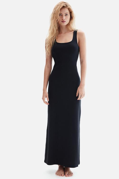 Sleeveless maxi dress - black