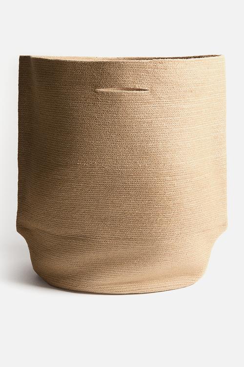 Jute laundry basket - beige