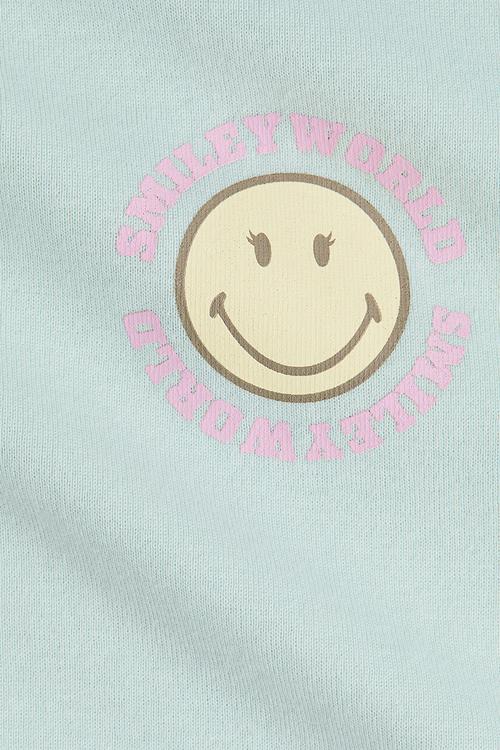 Print-motif cotton top - mint green smileyworld®