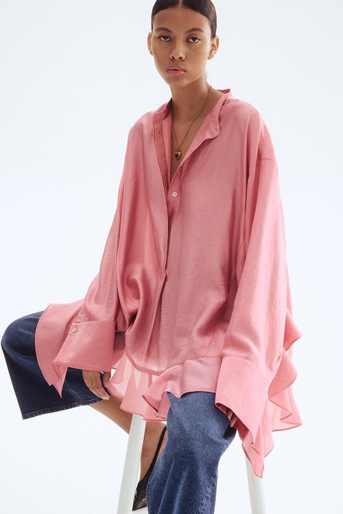Flounced blouse - pink