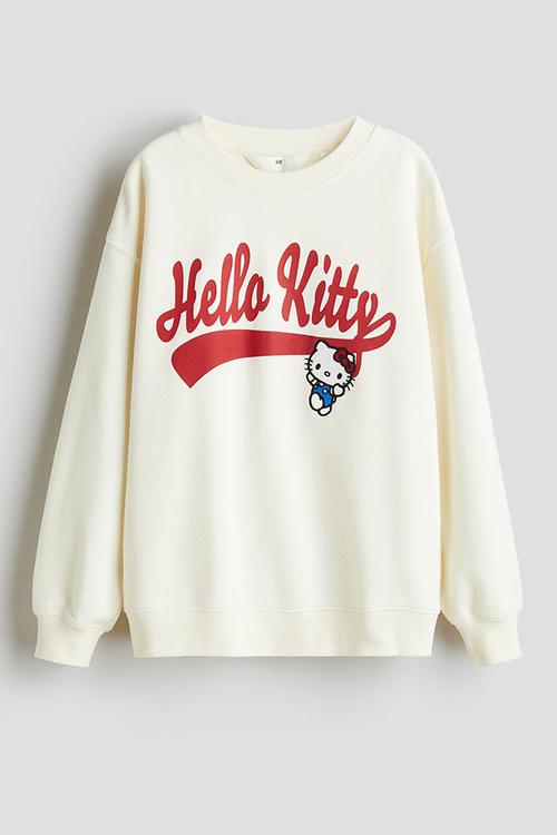 Printed sweatshirt - white hello kitty