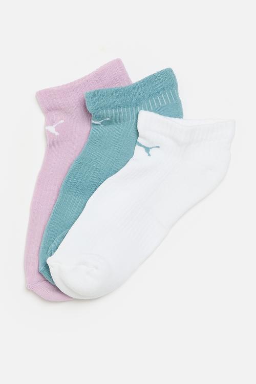 Ladies cushioned 3 pk ankle socks - multi