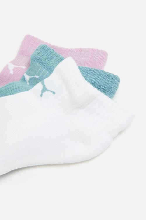 Ladies cushioned 3 pk ankle socks - multi