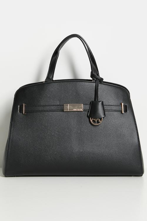 Exclusive Large Satchel With Detachable Strap Bag - black