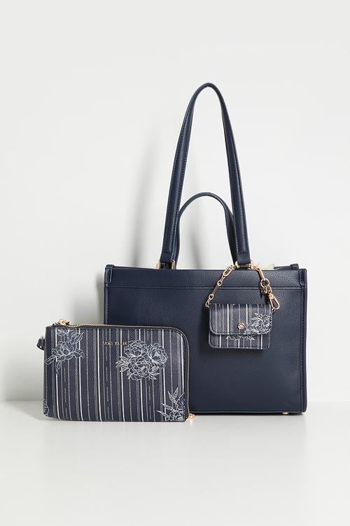 Exclusive Double Handle Bonded Tote Bag - blue