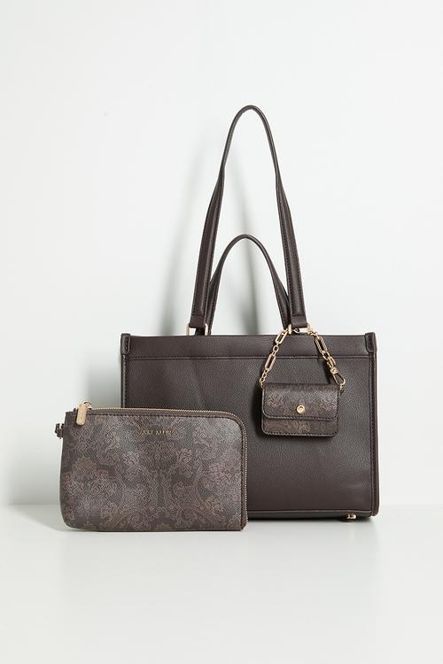 Exclusive Double Handle Bonded Tote Bag - Espresso