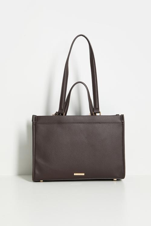 Exclusive Double Handle Bonded Tote Bag - Espresso