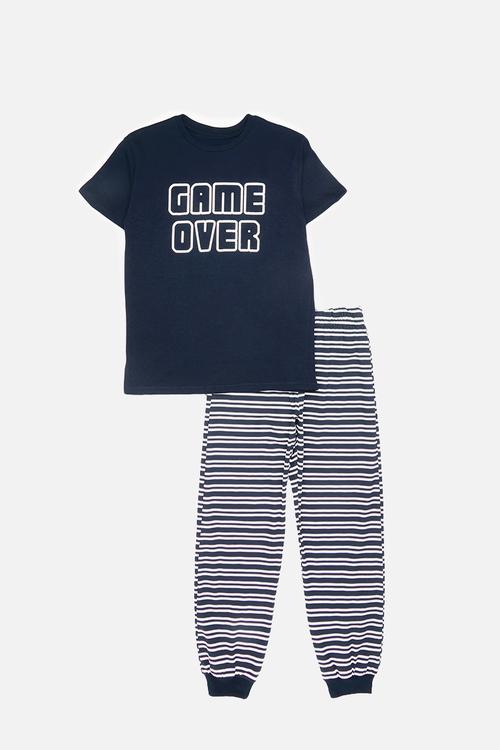 Pj set - dark navy/dark navy stripe